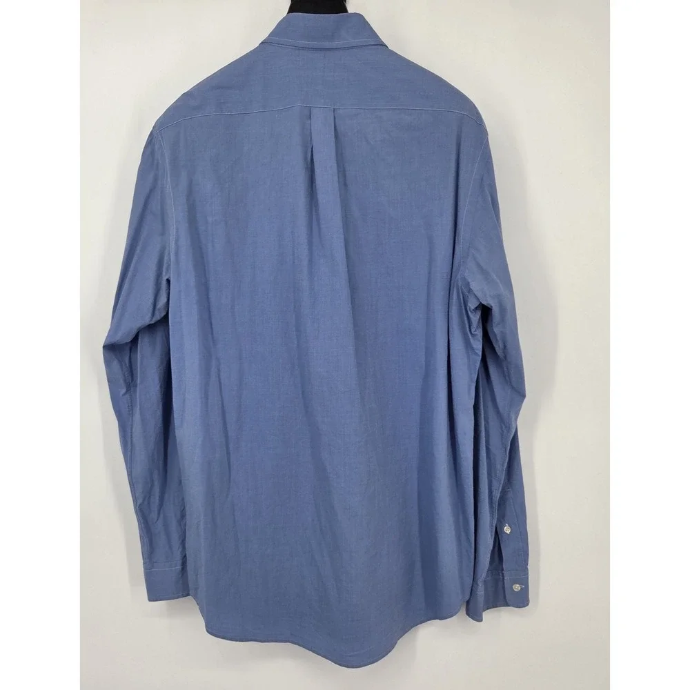 Polo Ralph Lauren Classic Fit Stretch Poplin Shirt Mens XL Blue Long Sleeve EUC